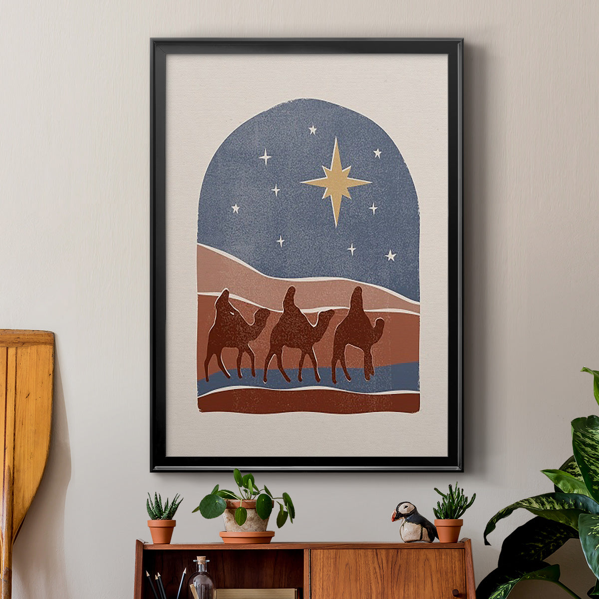 Boho Nativity II - Modern Framed Canvas Print