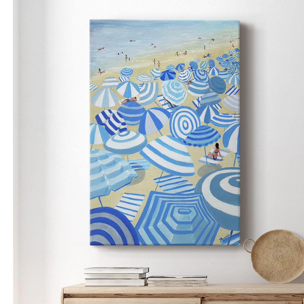 Sky Blue Beach Premium Gallery Wrapped Canvas - Ready to Hang