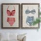 Vintage Swimming III - Premium Framed Canvas 2 Piece Set - Ready to Hang