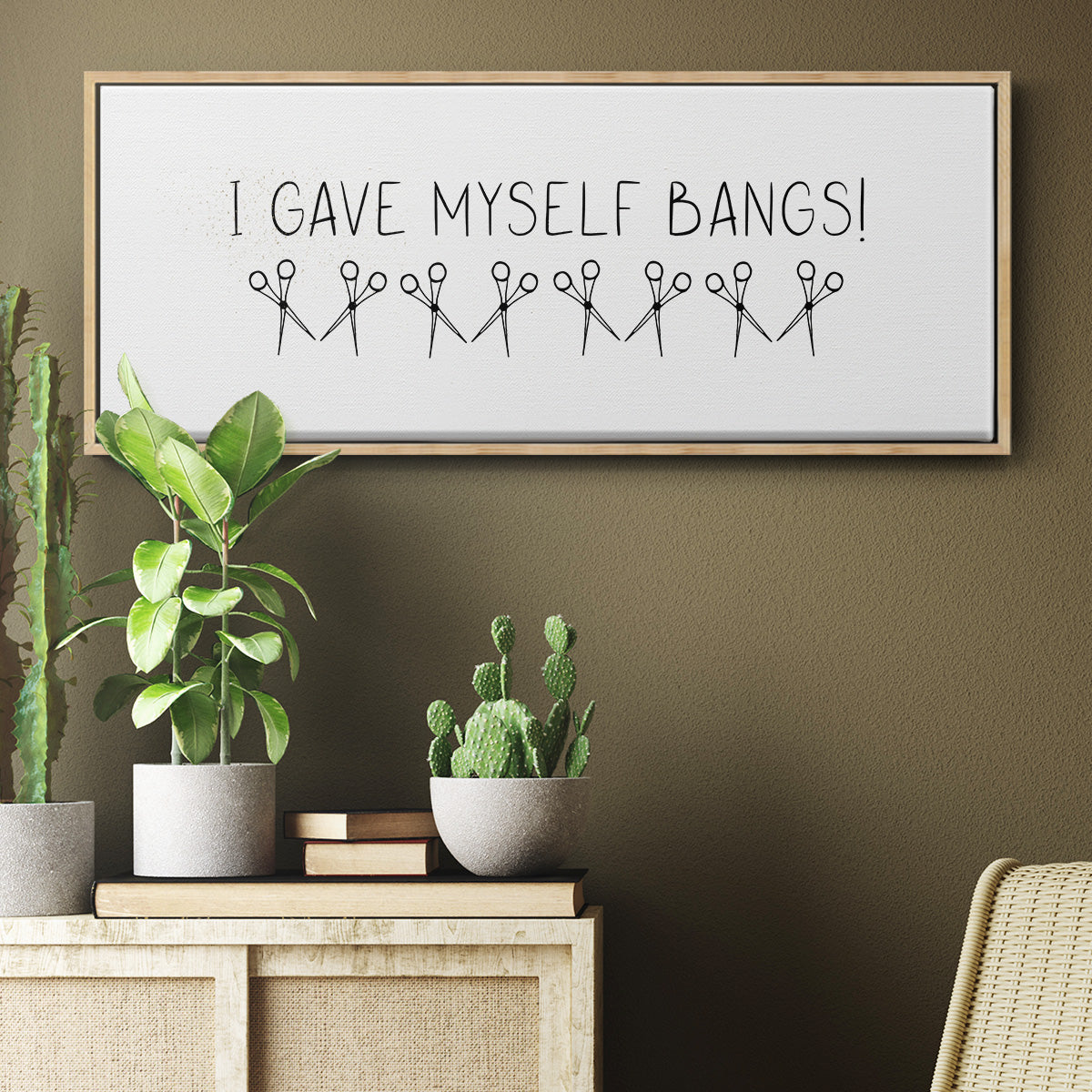 I Gave Myself Bangs! - Floater Framed Canvas Print