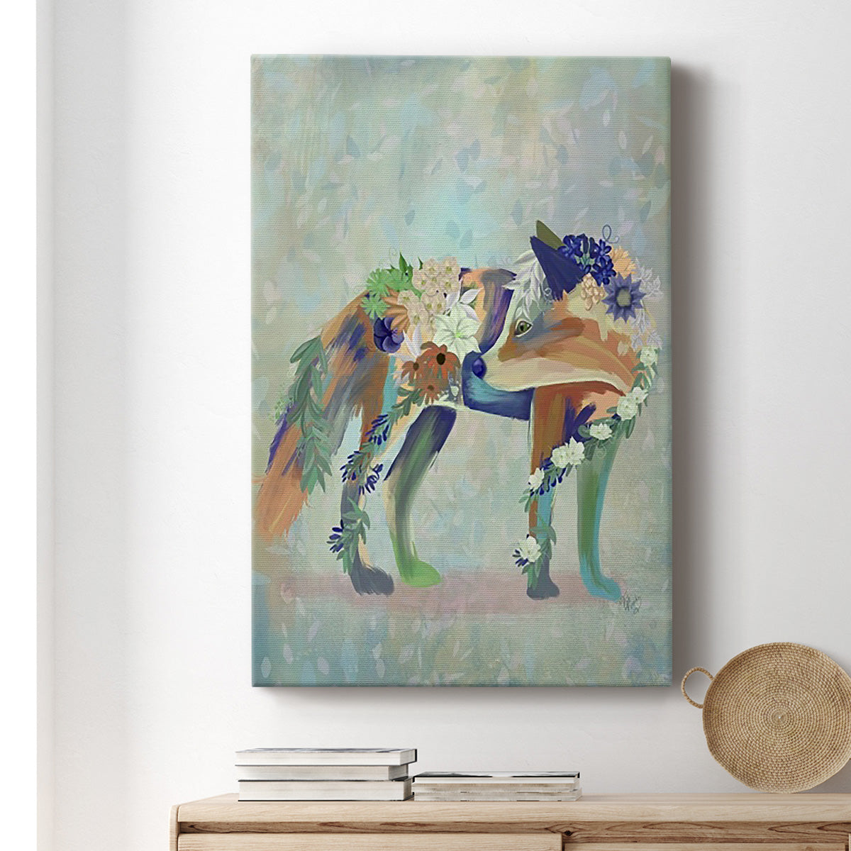 Fantastic Florals Fox, Standing - Canvas Art Print