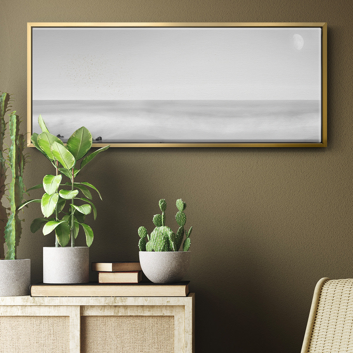 Black & White Water Panel XIV - Floater Framed Canvas Print