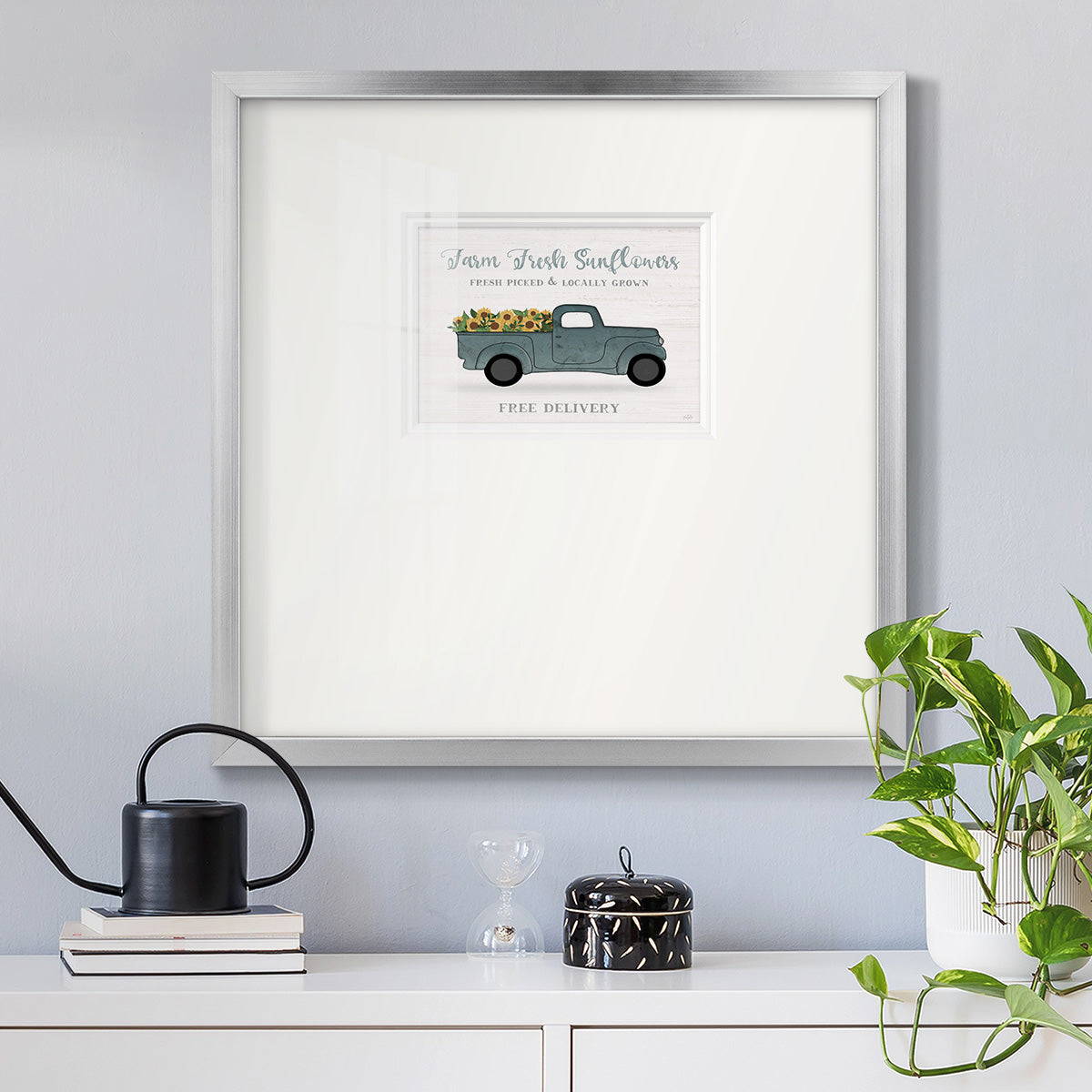 Farmers Market Truck Premium Framed Print Double Matboard