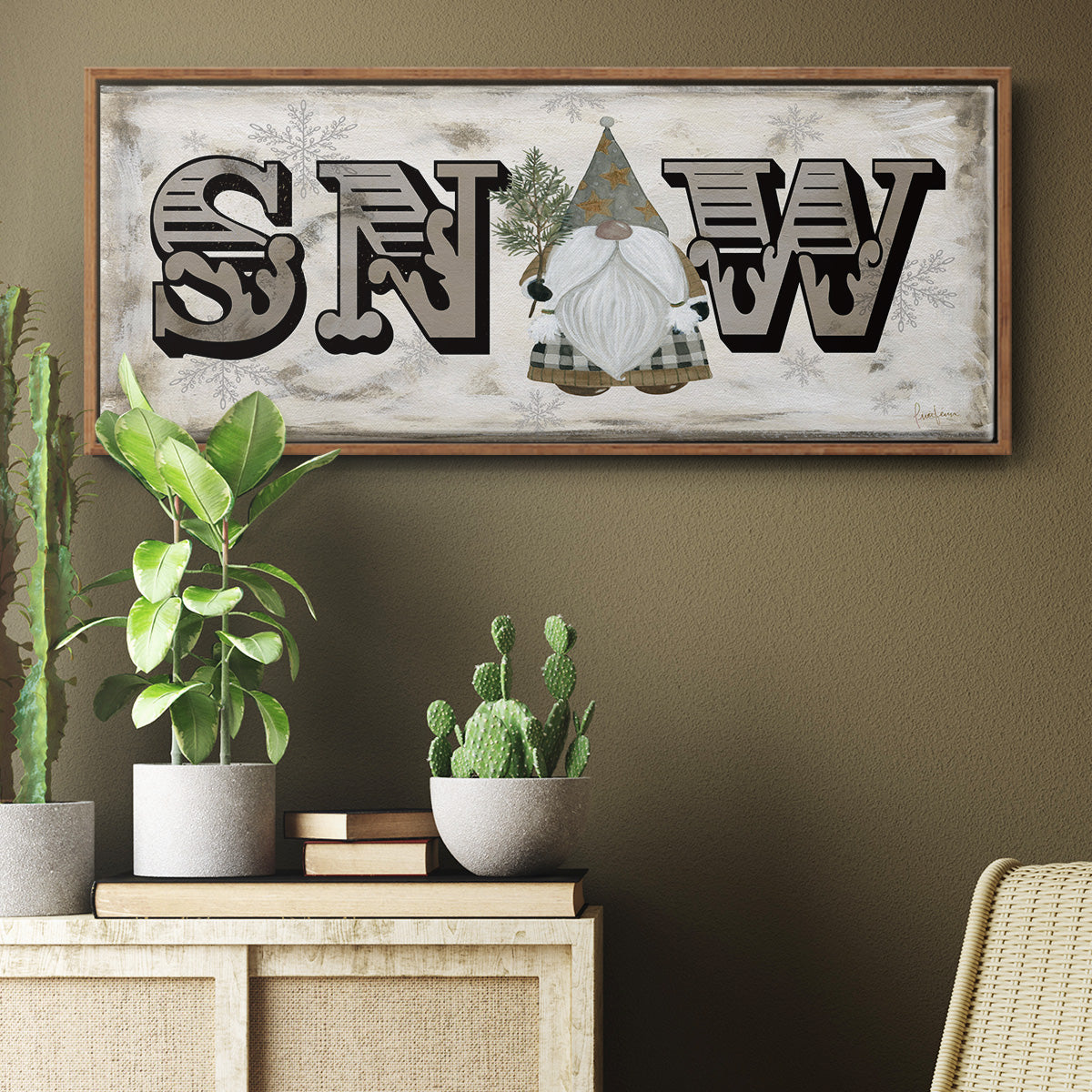 Winter Wonderland Friend Snow - Floater Framed Canvas Print