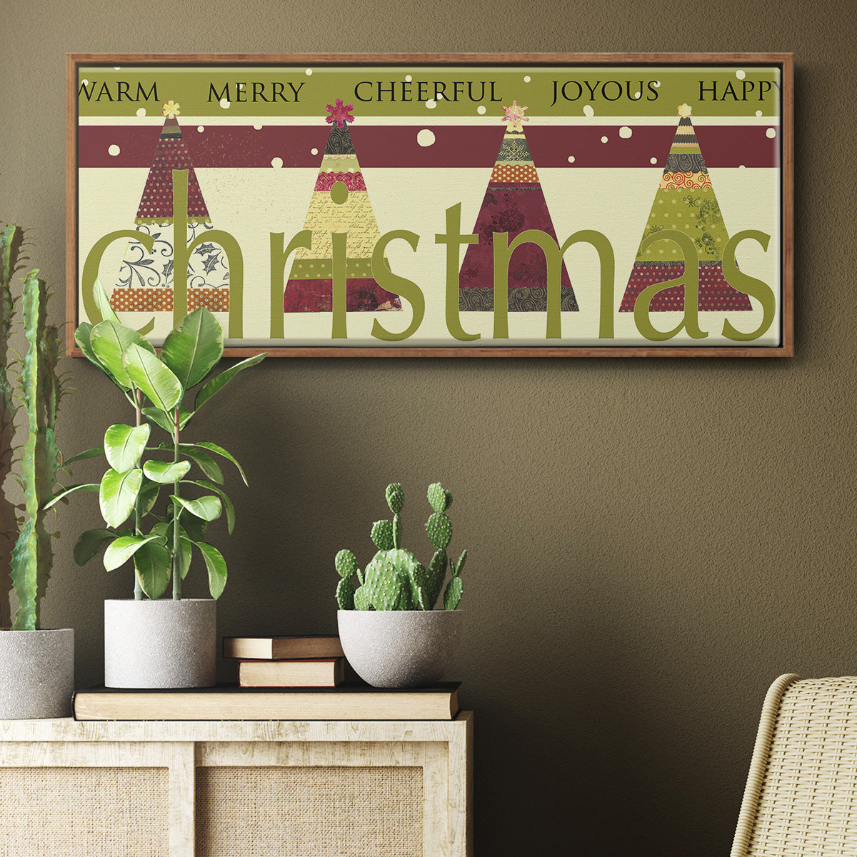 Happy Merry Joyous - Floater Framed Canvas Print
