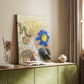 Canvas art print of a surreal arrangement with organic shapes and muted tones styled in a home decor setting.