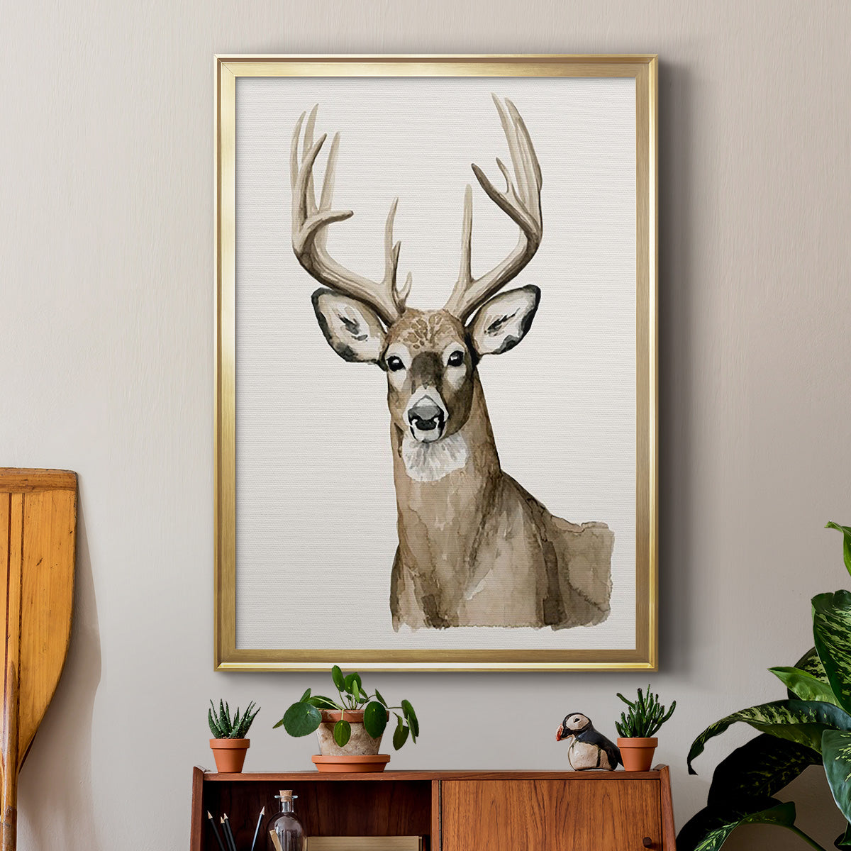 Handsome Whitetail I - Modern Framed Canvas Print