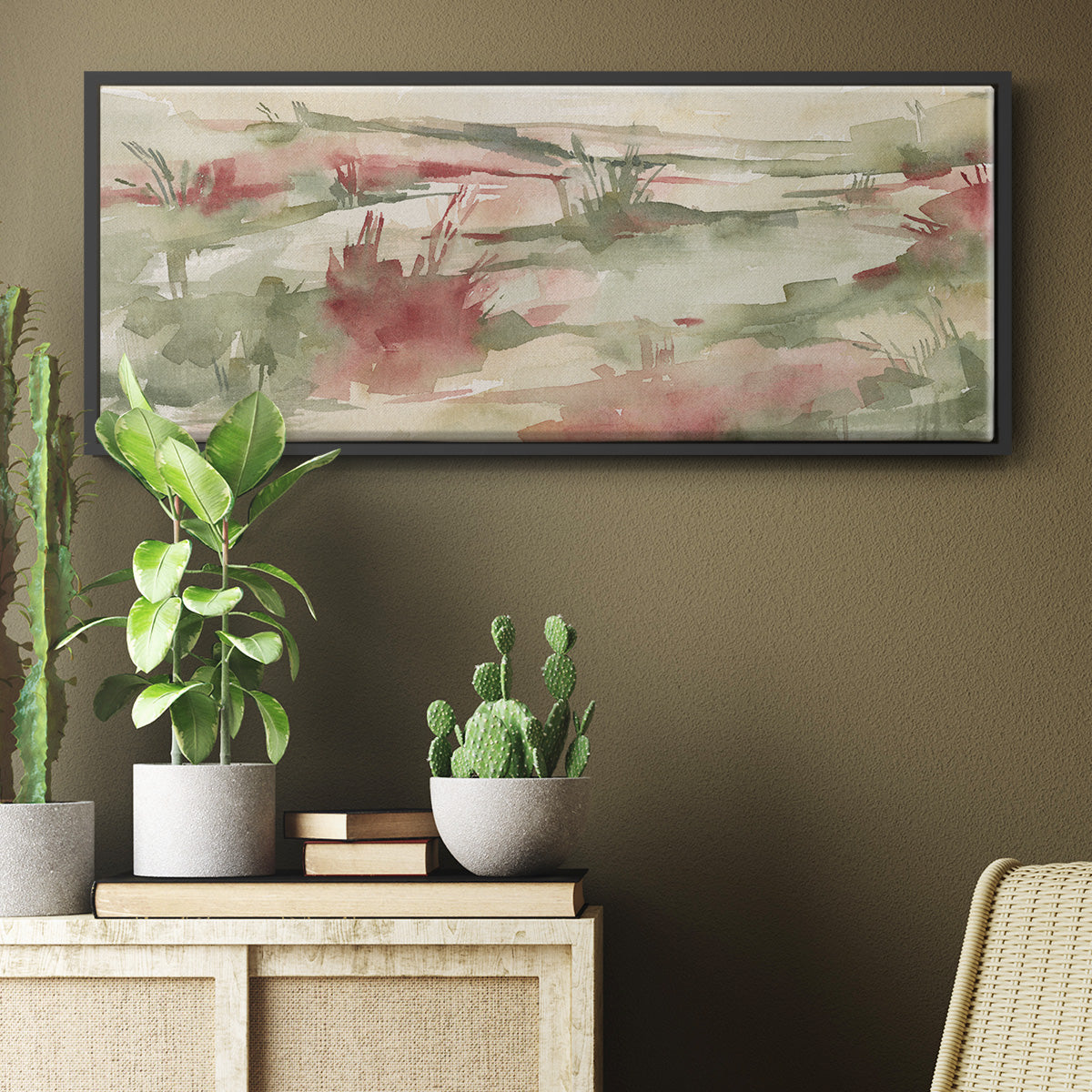 Rust Grasslands II - Floater Framed Canvas Print