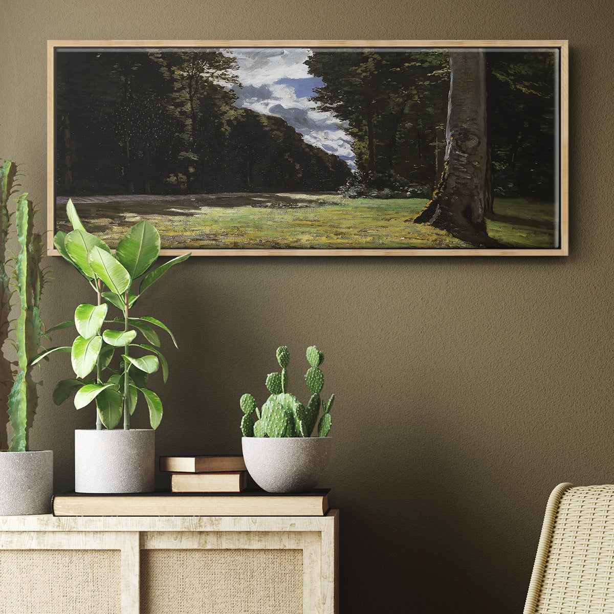 The Road of Chailly in the Fontainbleau Forest, 1865 - Floater Framed Canvas Print