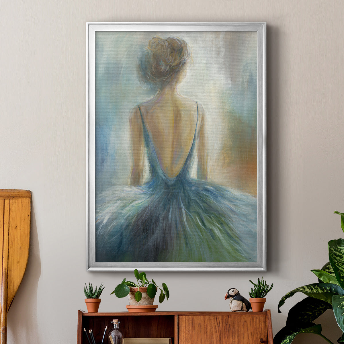 Lady in Blue -  Framed Canvas Print