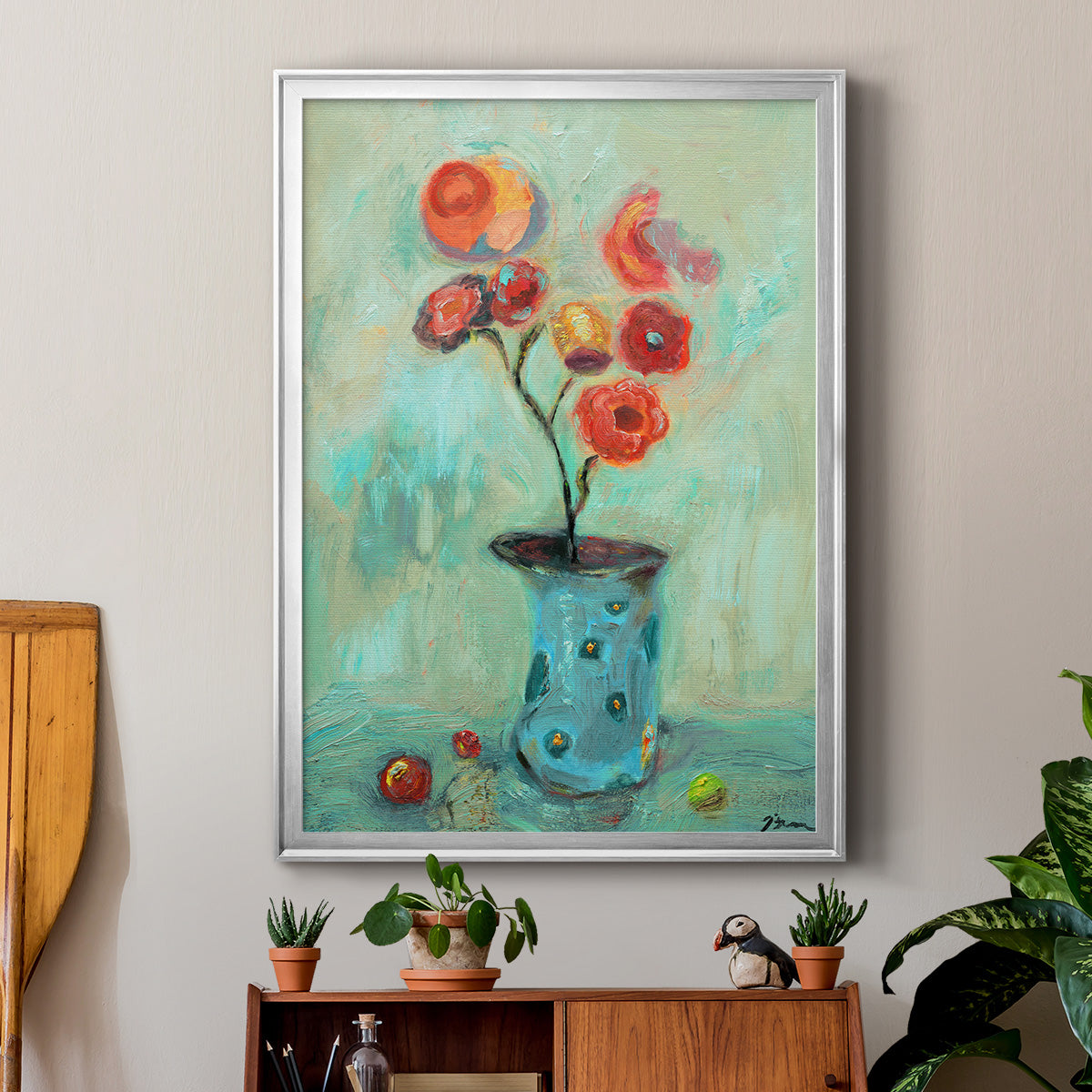 Orange Pop - Modern Framed Canvas Print