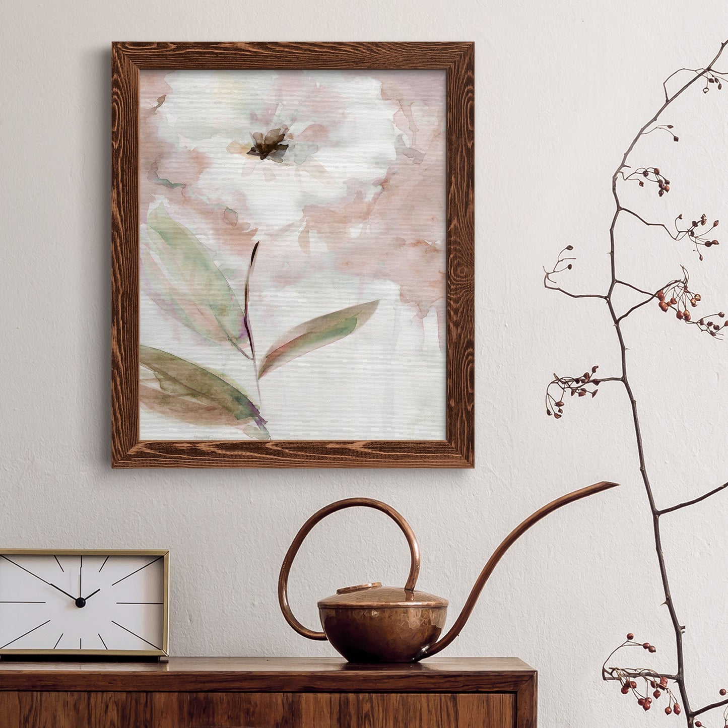 Summer Bloom I - Barnwood Framed Canvas Print