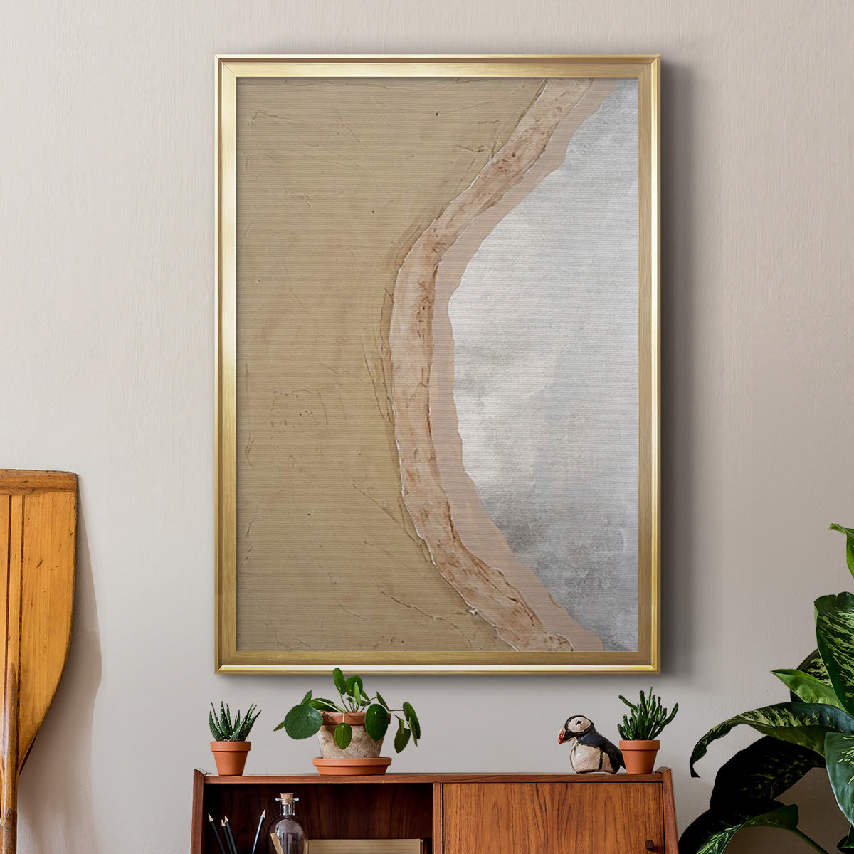 Silver Lake III - Modern Framed Canvas Print
