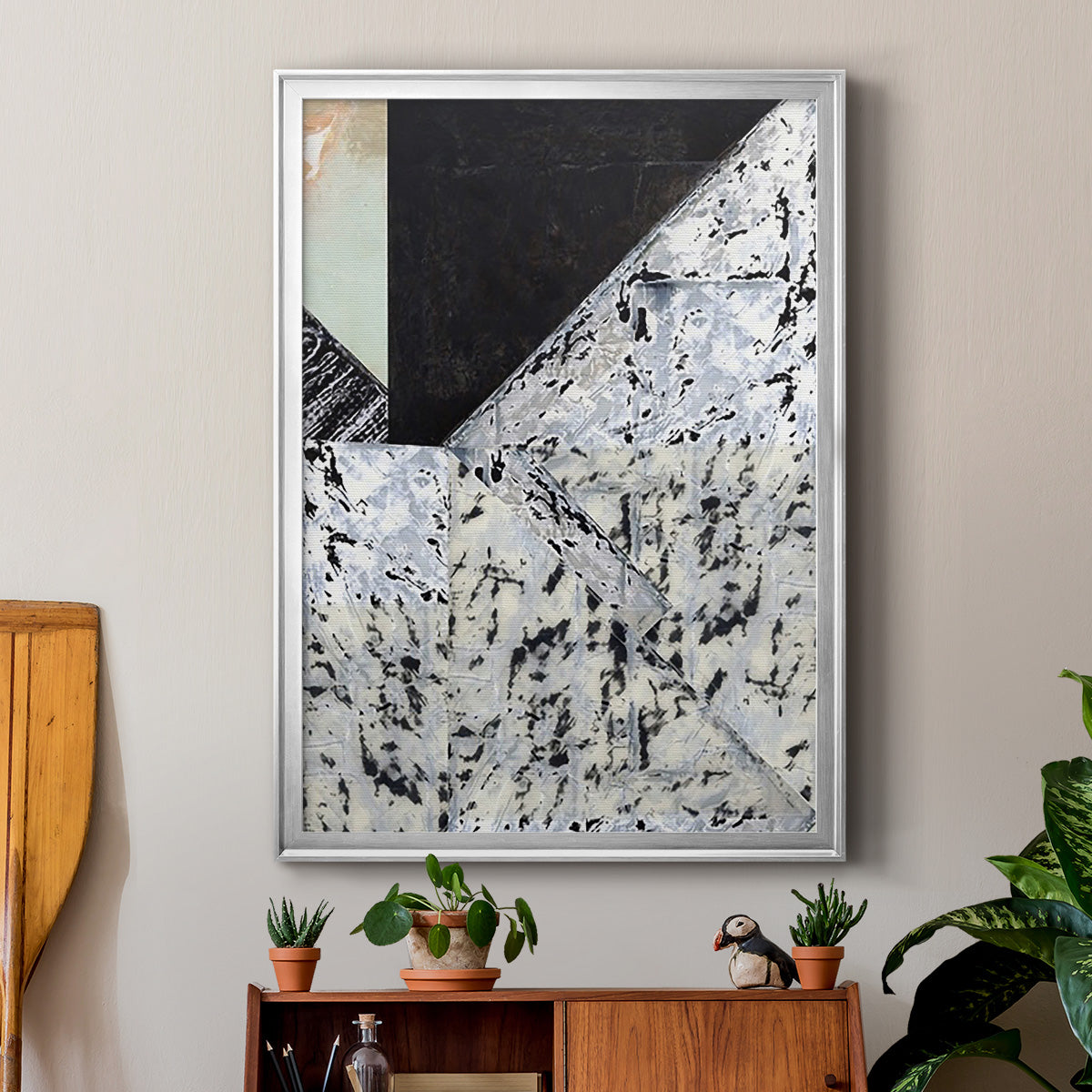 Tiles & Texture Abstract Angles II - Modern Framed Canvas Print