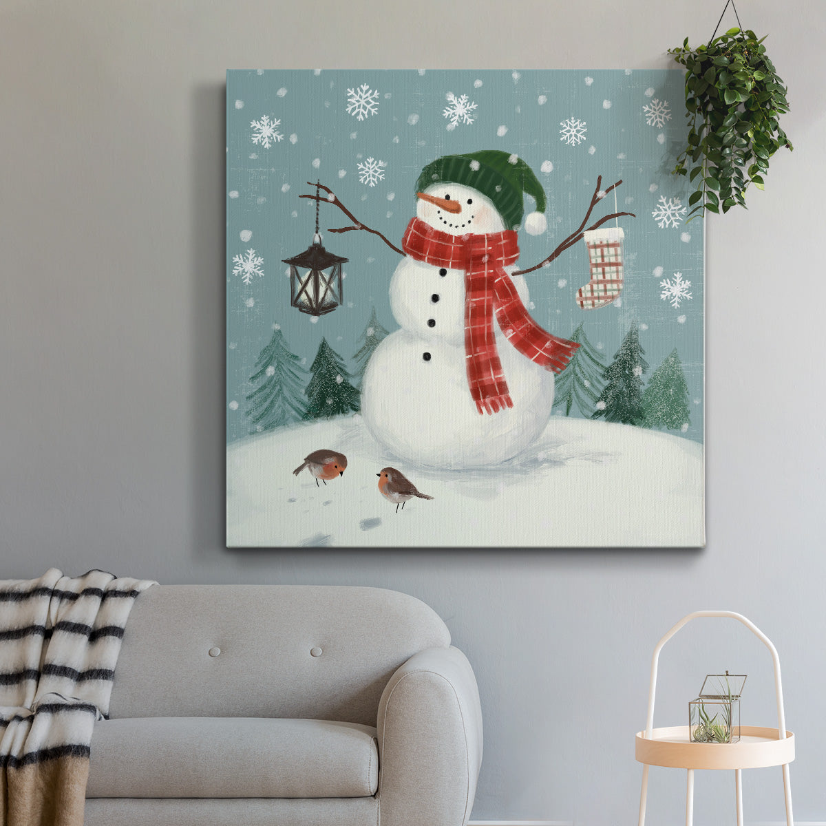 Jolly Snowman II - Canvas Art Print