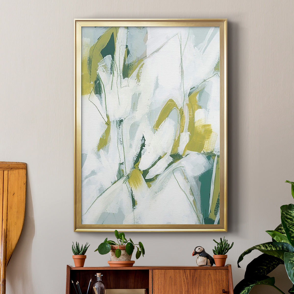 Emerald Ice II - Modern Framed Canvas Print