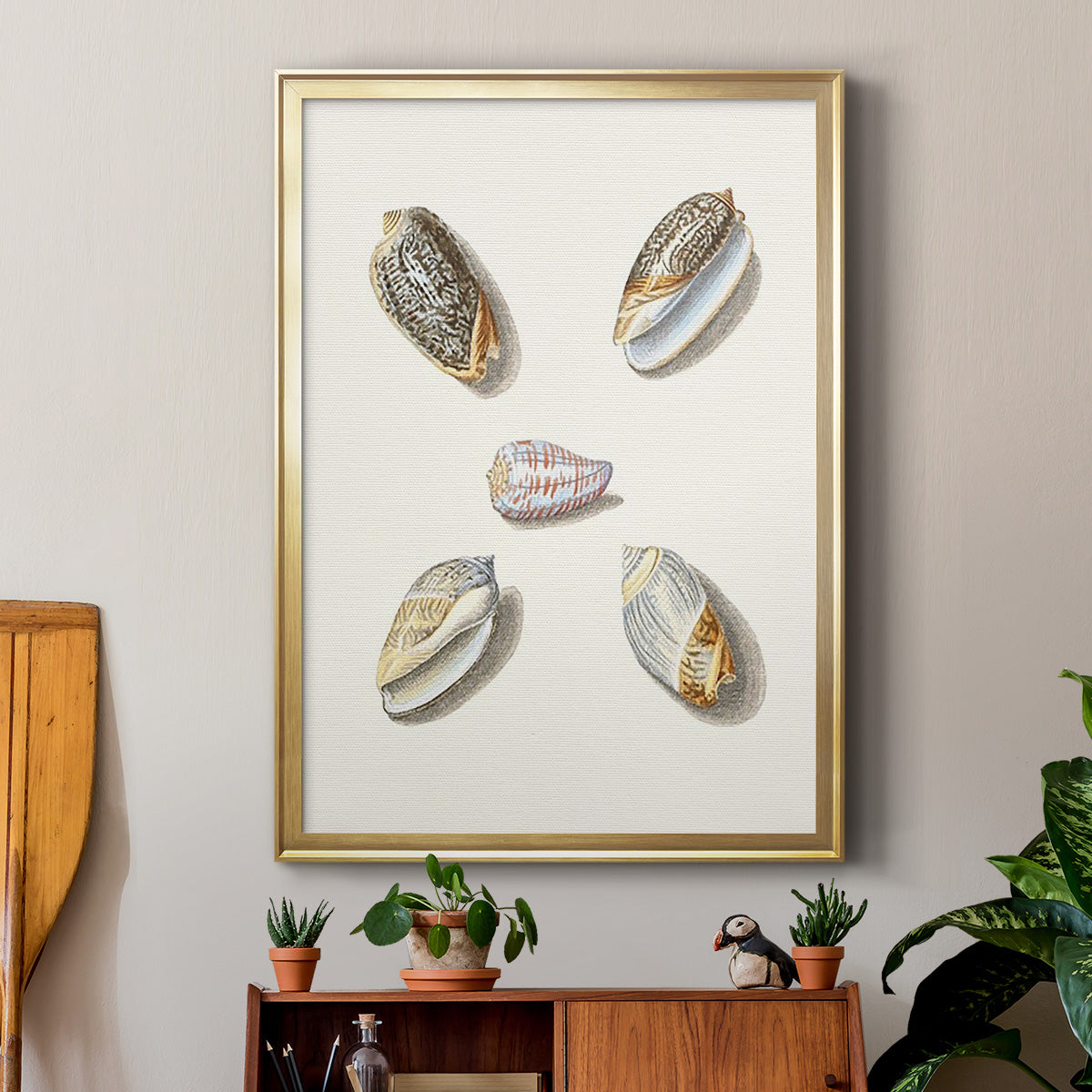 Pastel Knorr Shells III - Modern Framed Canvas Print