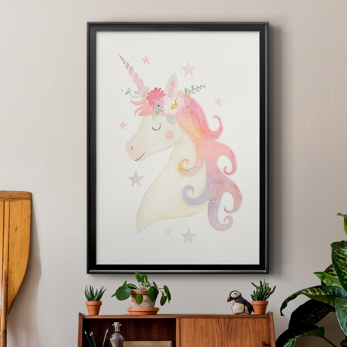 Sweet Unicorn I - Modern Framed Canvas Print