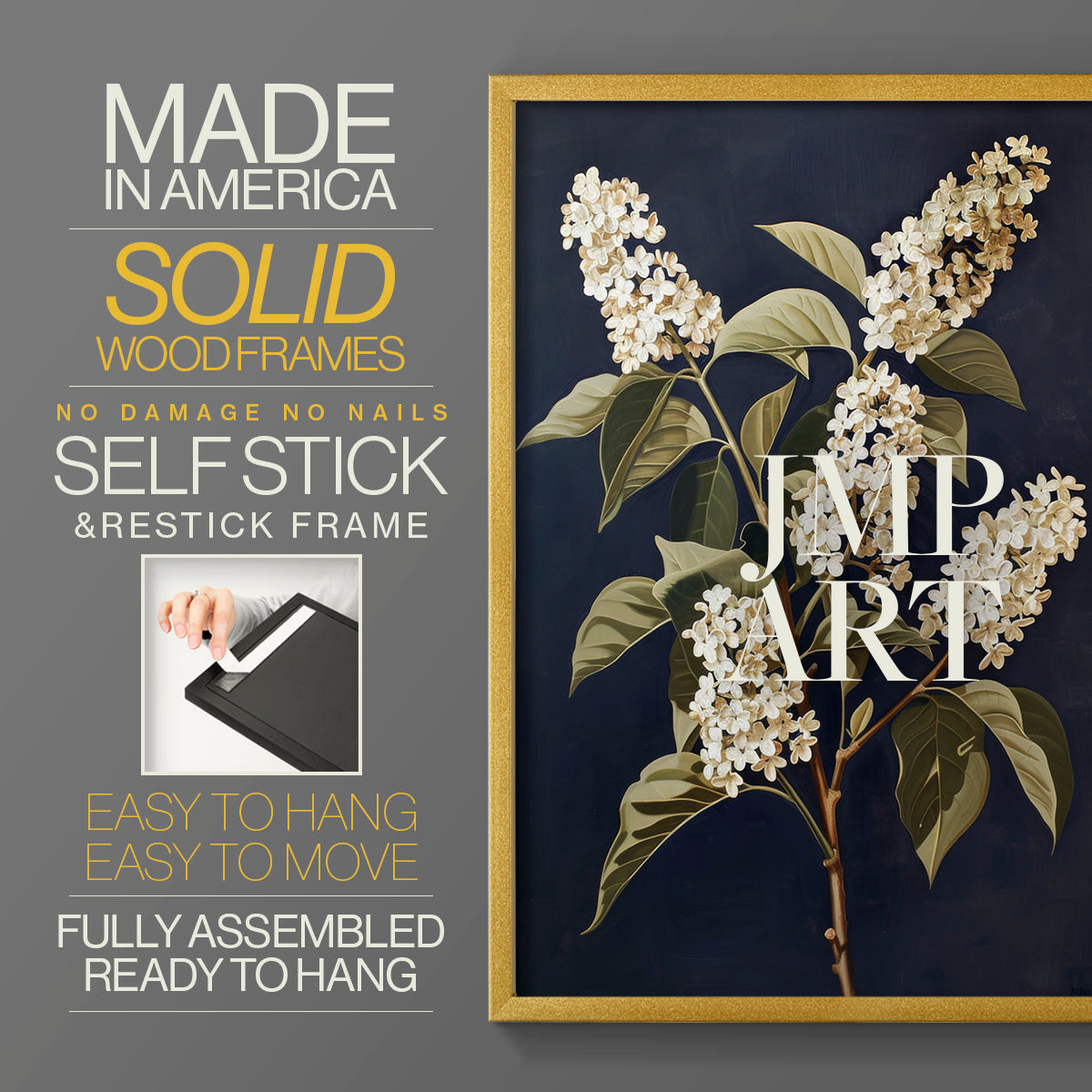 Floral Study Series LII - Restickable Framed Art Set