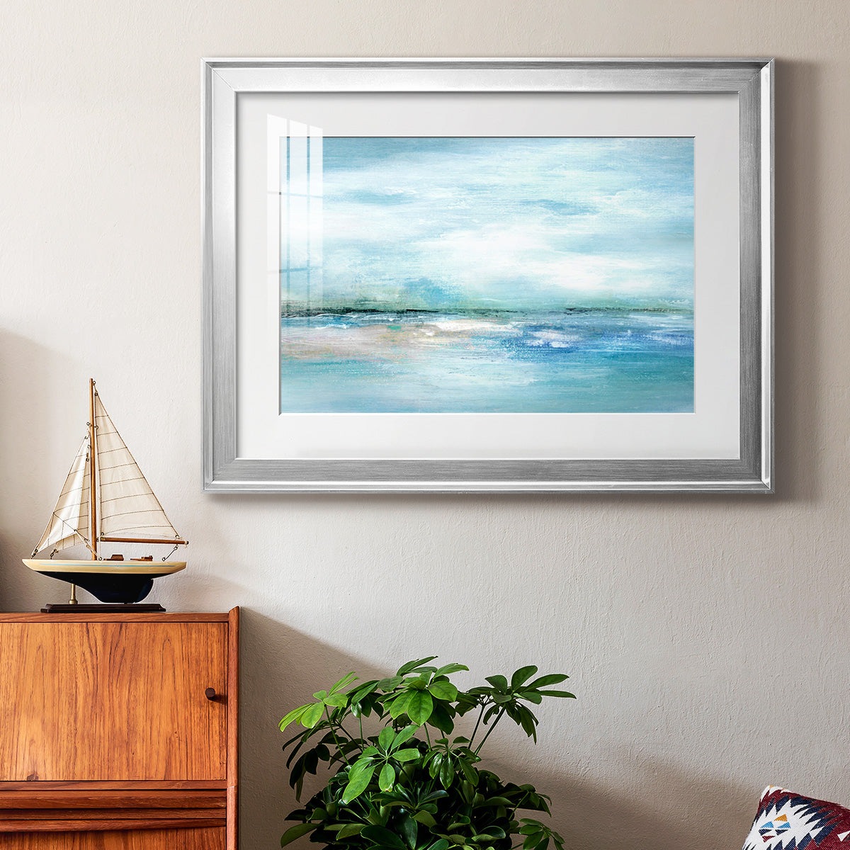 Silhouette Sunset - Modern Framed Art Print