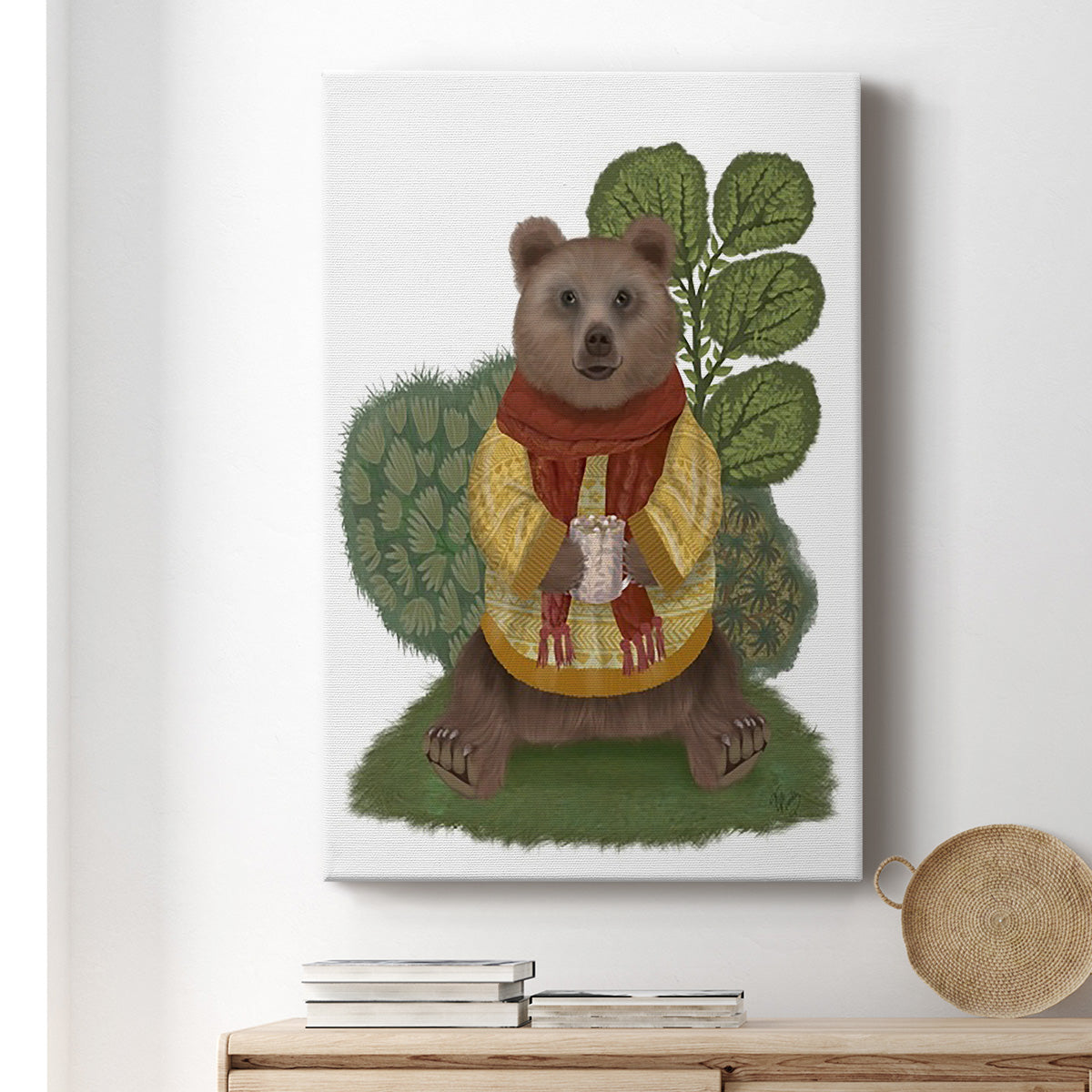 Hot Chocolate Bear - Canvas Art Print