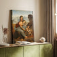 Canvas art print of a gentle grouping with natural interaction and smooth tones styled in a home decor setting.