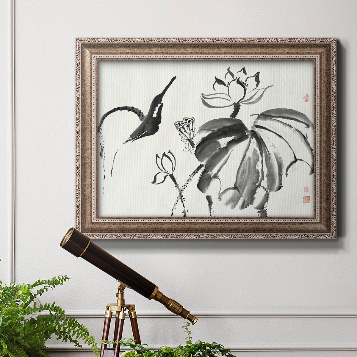 Lotus Study I Premium Framed Canvas- Ready to Hang