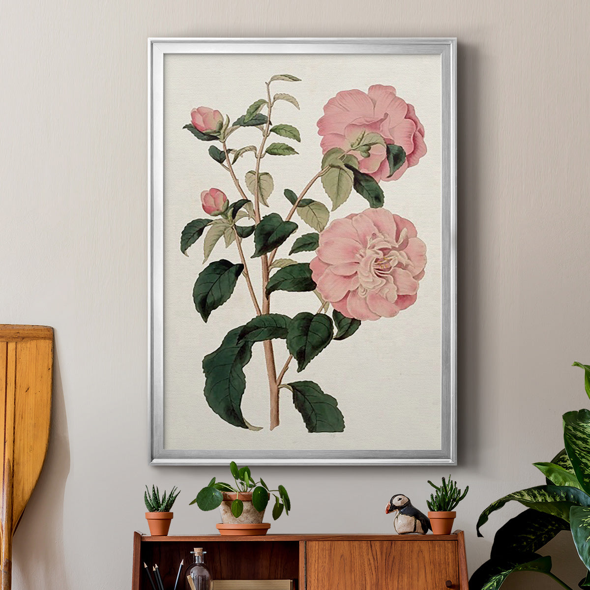 Pink Floral Mix IV - Modern Framed Canvas Print