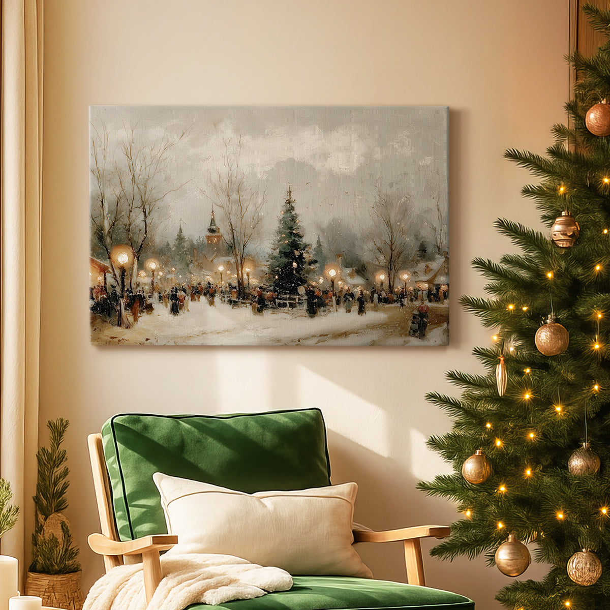 Candlelit Cathedral at Twilight - Canvas Art Print