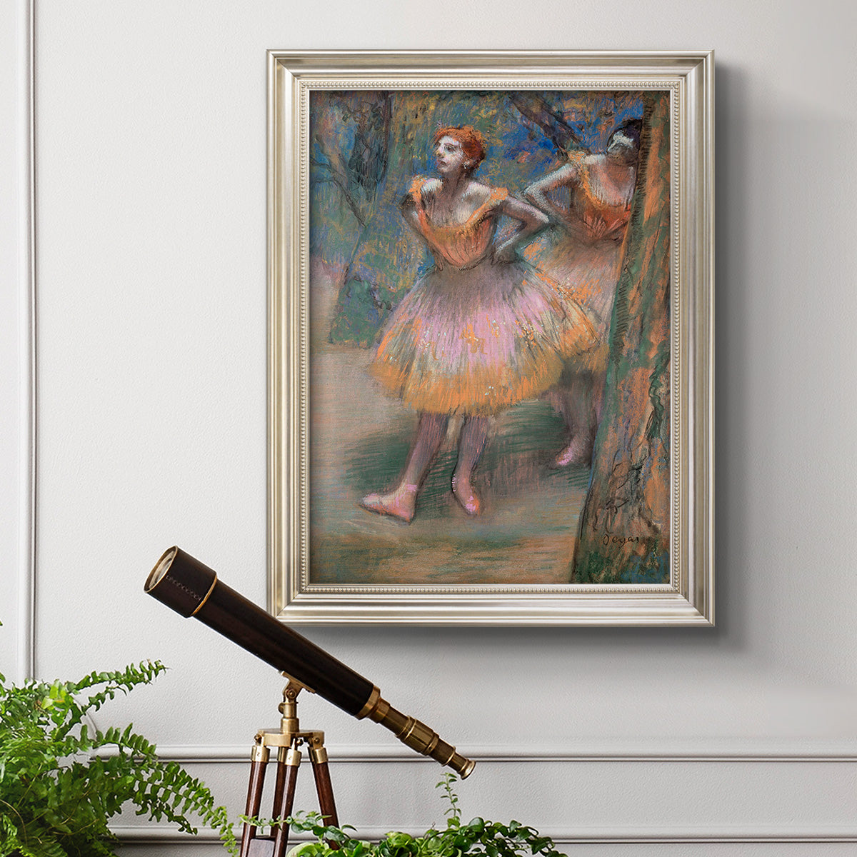 Two Dancers - Ornate Framed Canvas Print