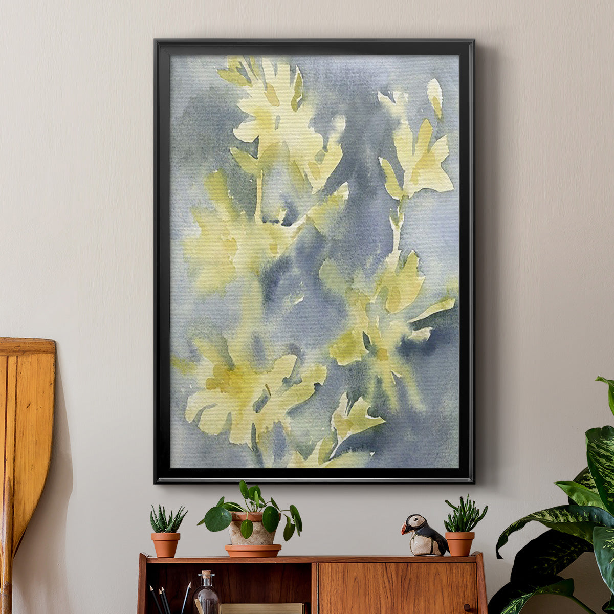 Forsythia Blooms II - Modern Framed Canvas Print