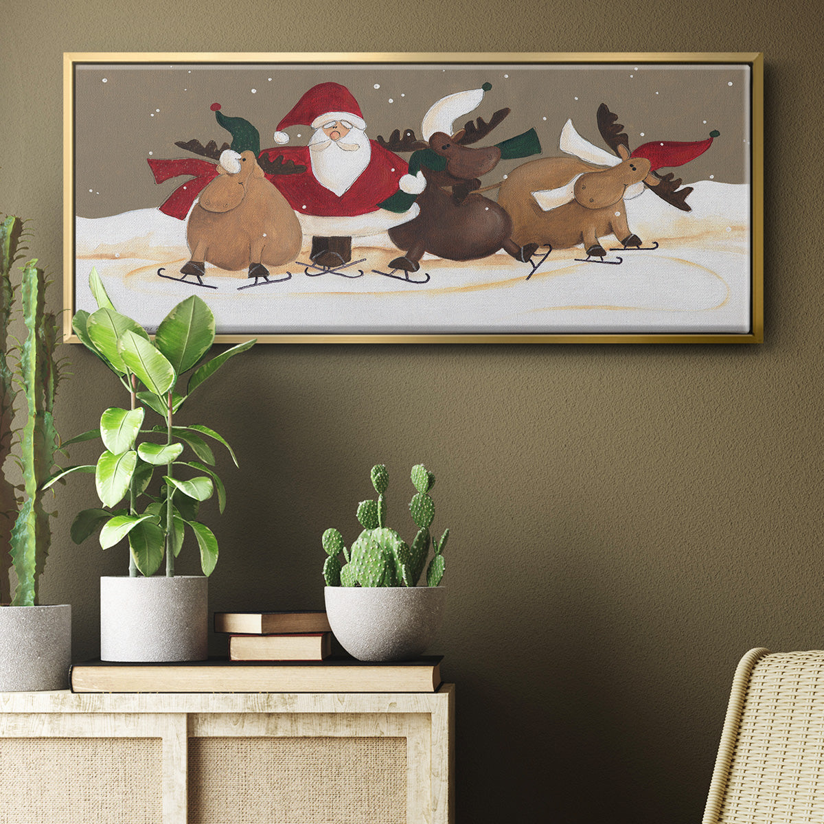 Skater Chorus Line - Floater Framed Canvas Print