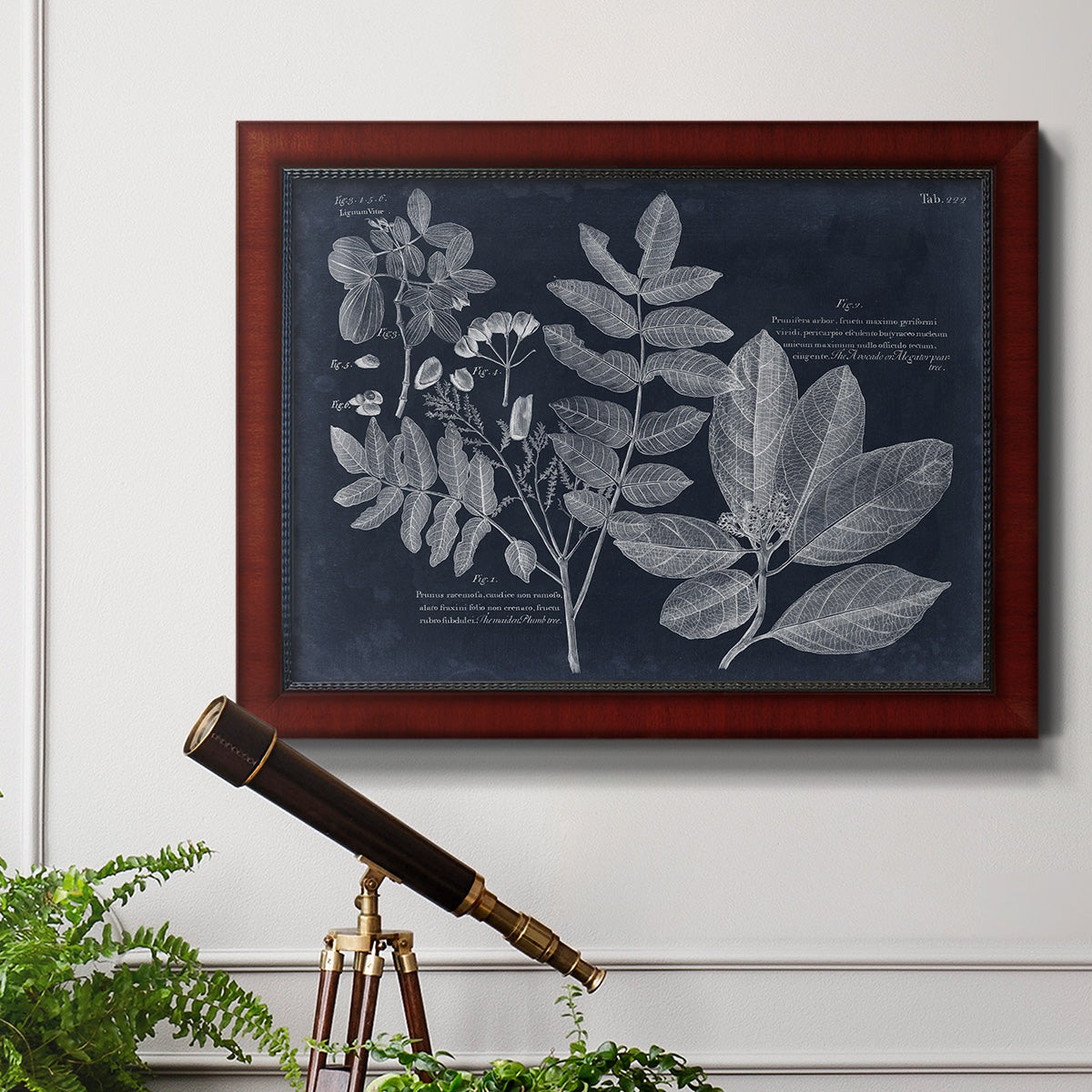 Foliage on Navy V Premium Framed Canvas- Ready to Hang