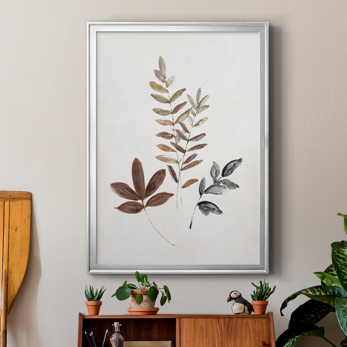 Autumn Leaves II - Modern Framed Canvas Print