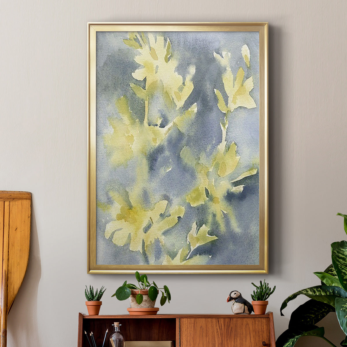 Forsythia Blooms II - Modern Framed Canvas Print