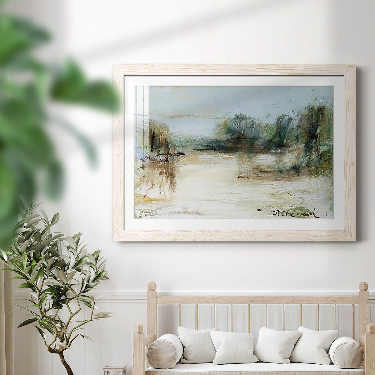 Wintery Horizon III - Barnwood Framed Art Print