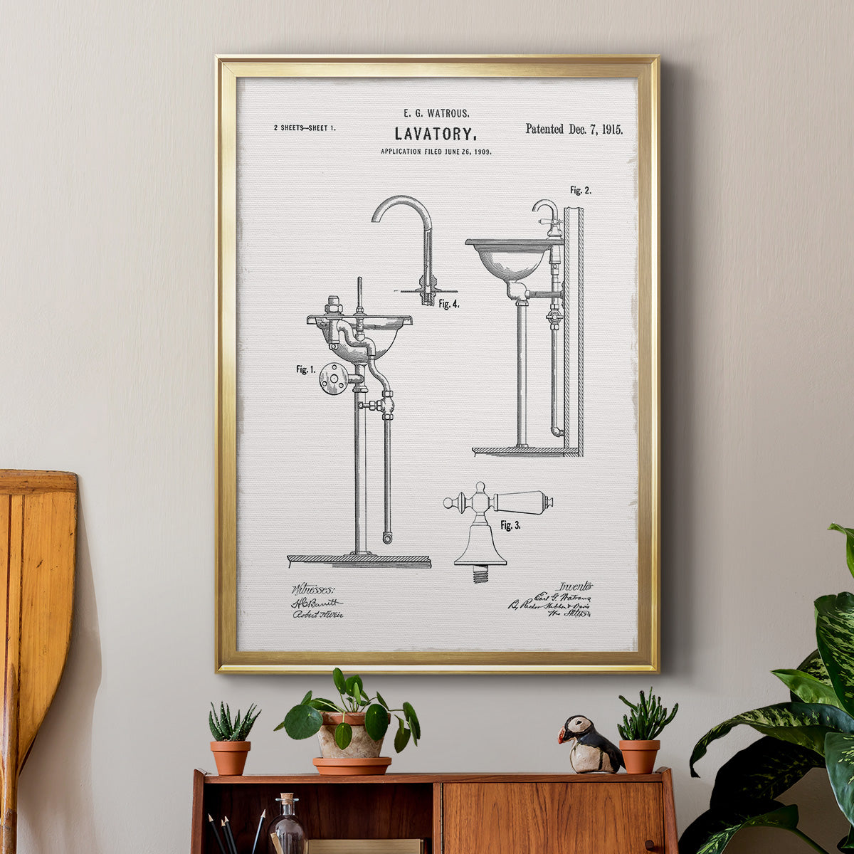 Vintage Sink II - Modern Framed Canvas Print