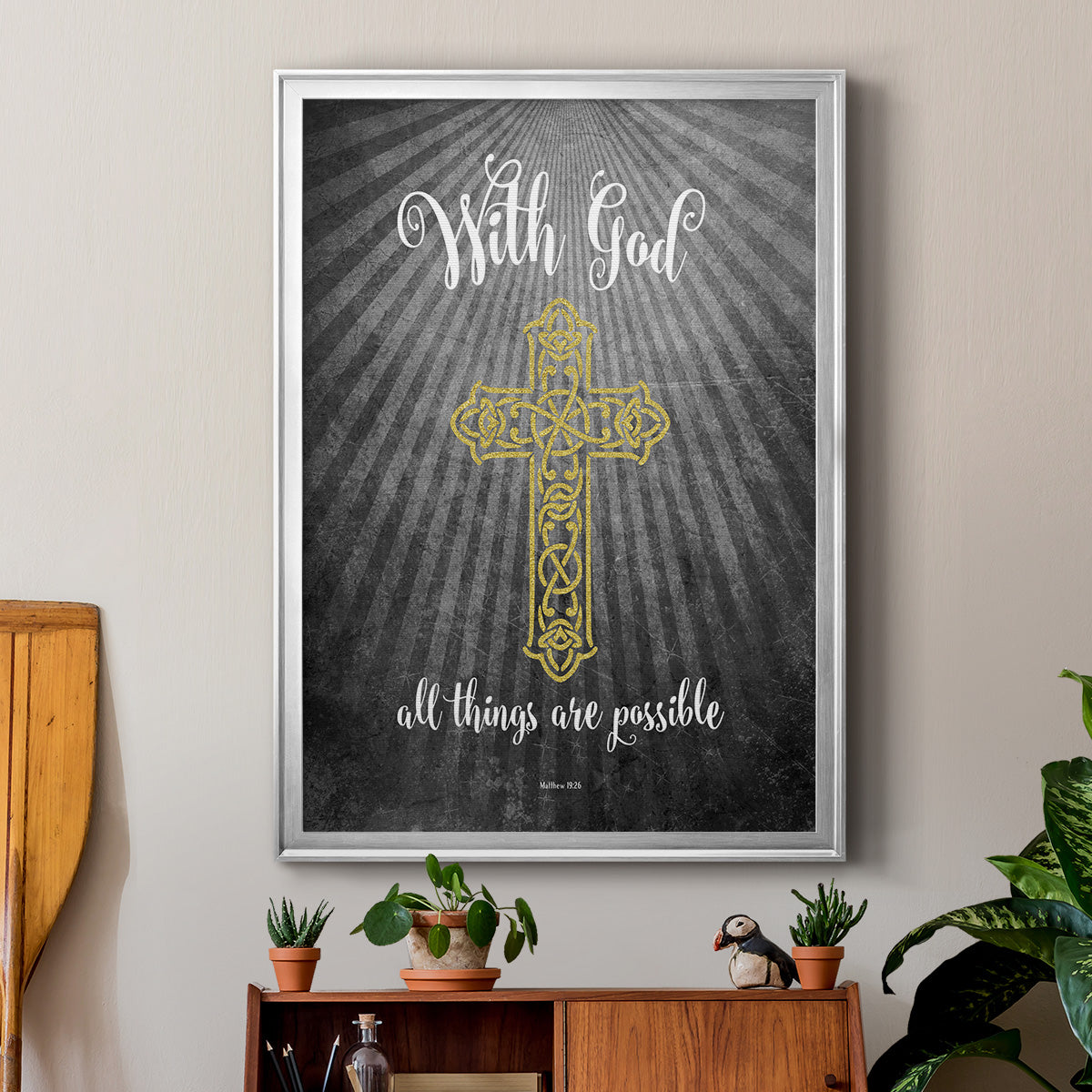 With God Gold - Modern Framed Canvas Print