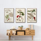 Leaves & Berries I - Framed Premium Gallery Wrapped Canvas L Frame 3 Piece Set - Ready to Hang