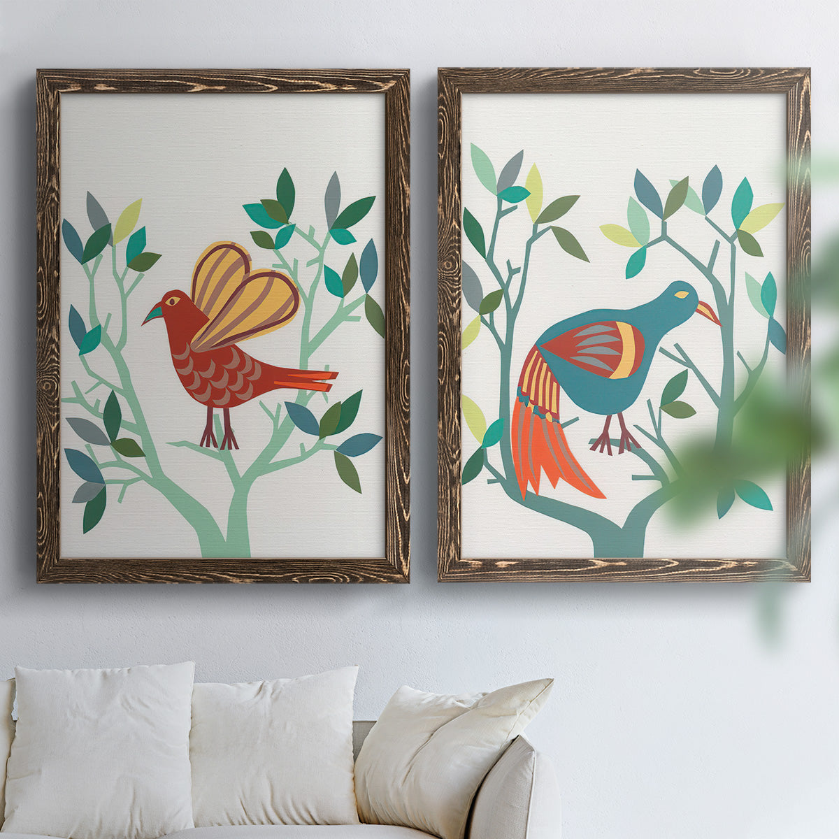 Whitty Bird I - Premium Framed Canvas 2 Piece Set - Ready to Hang