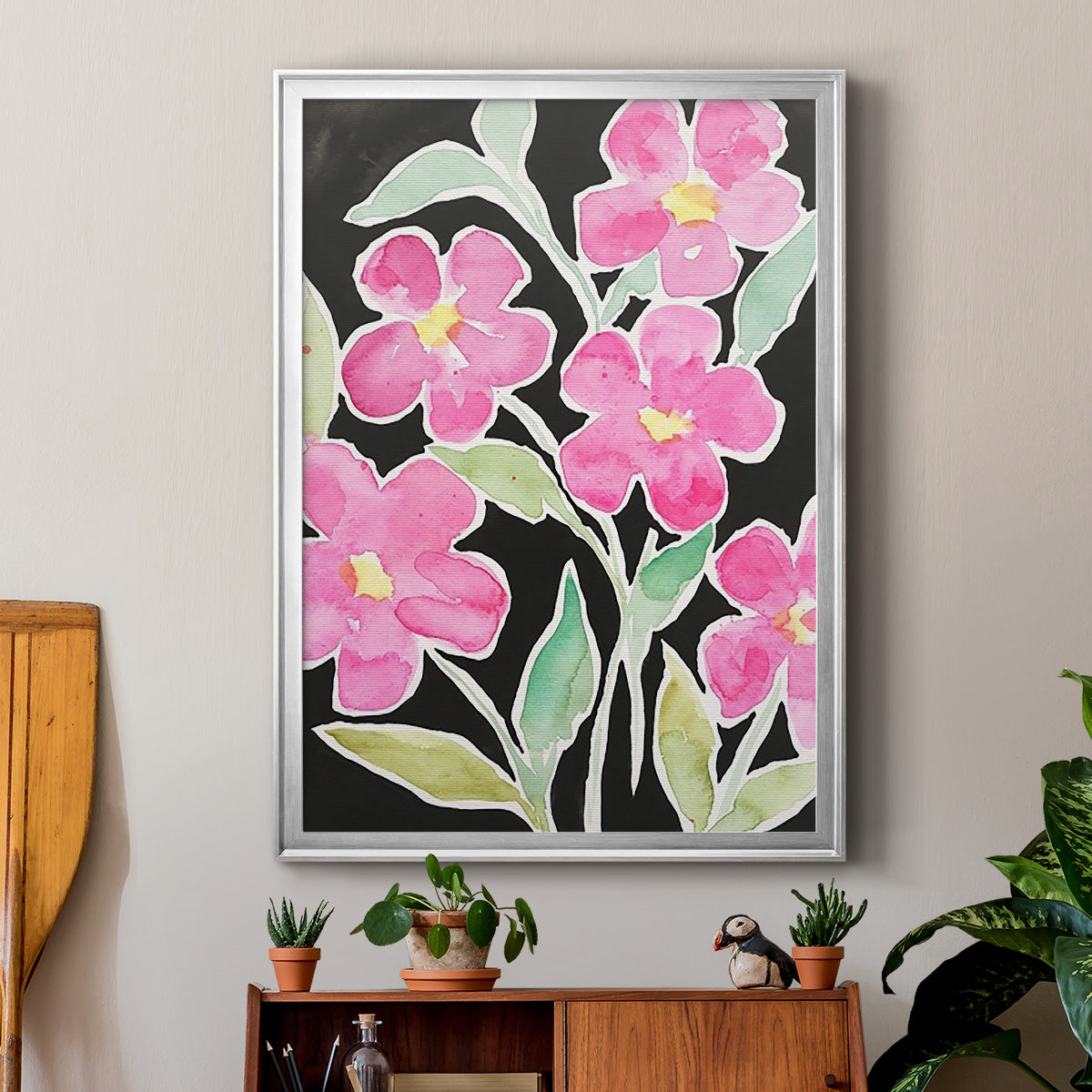 Floral Choir - Modern Framed Canvas Print