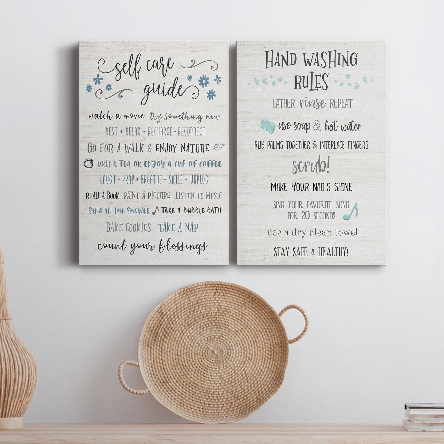 Guide to Self Care Premium Gallery Wrapped Canvas - Ready to Hang - Set of 2 - 8 x 12 Each