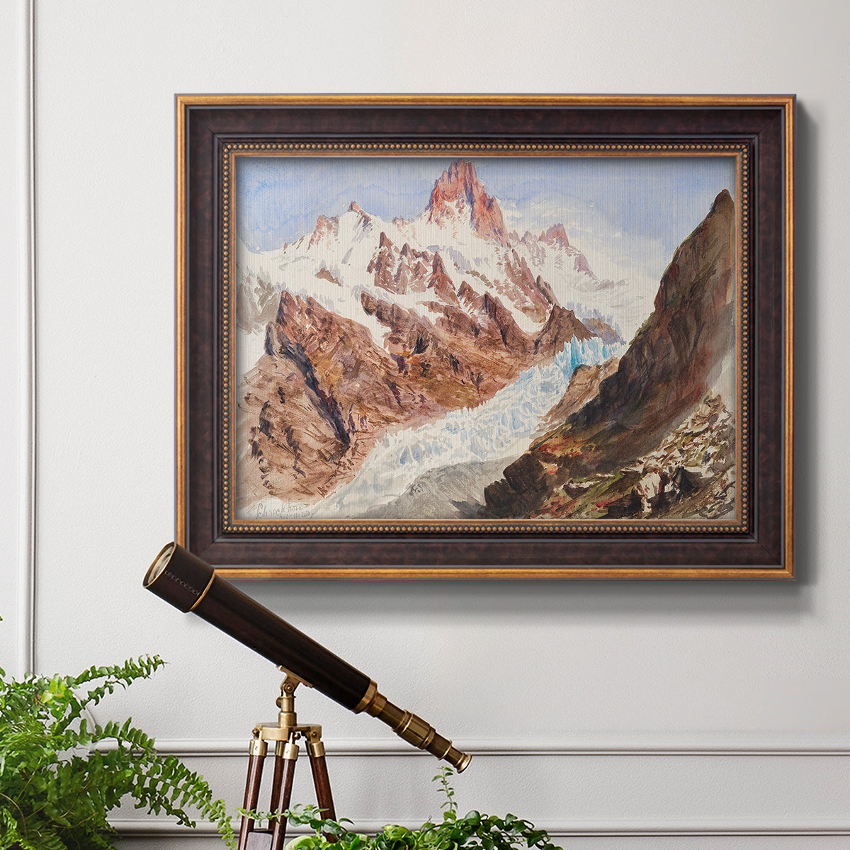 Schreckhorn, Eismeer - Ornate Framed Canvas Print