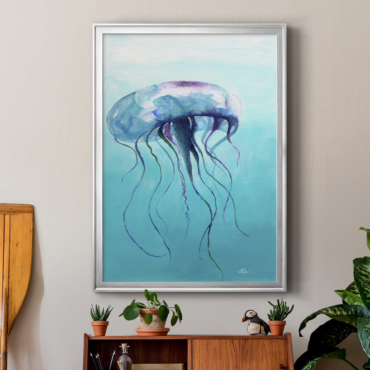 Jelly Fish - Modern Framed Canvas Print