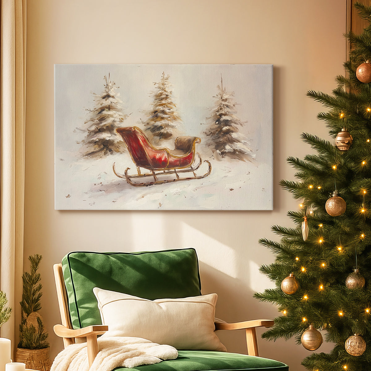 Tinsel-Gold Whisper of Eve - Canvas Art Print