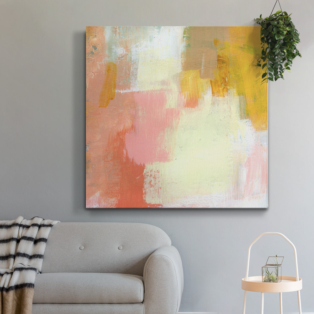 Yellow and Blush I-Premium Gallery Wrapped Canvas - Ready to Hang