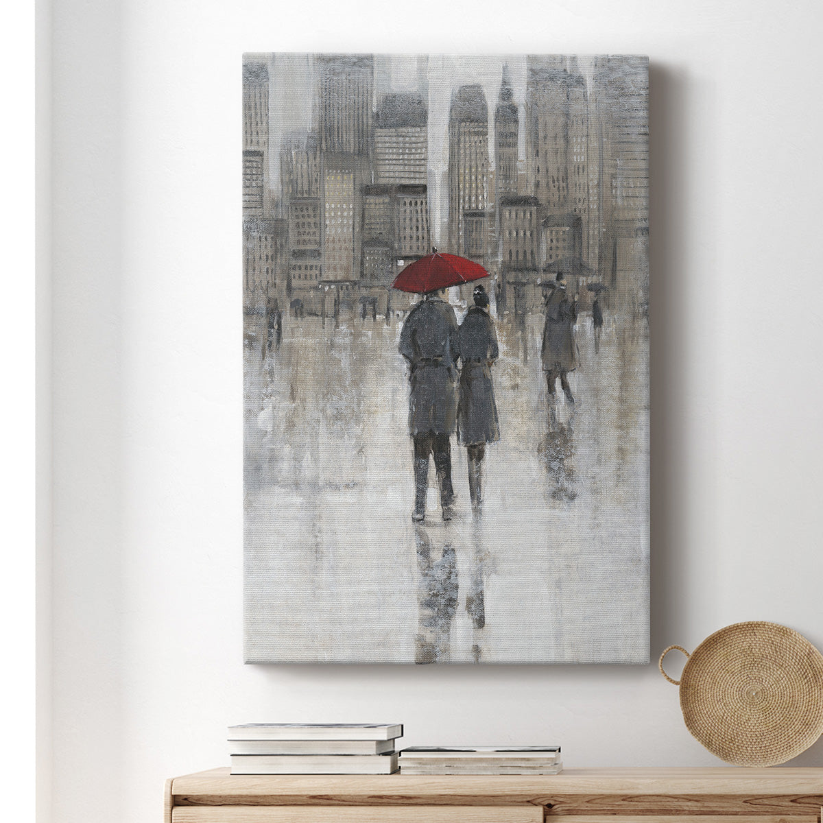 Rain in The City I Premium Gallery Wrapped Canvas - Ready to Hang