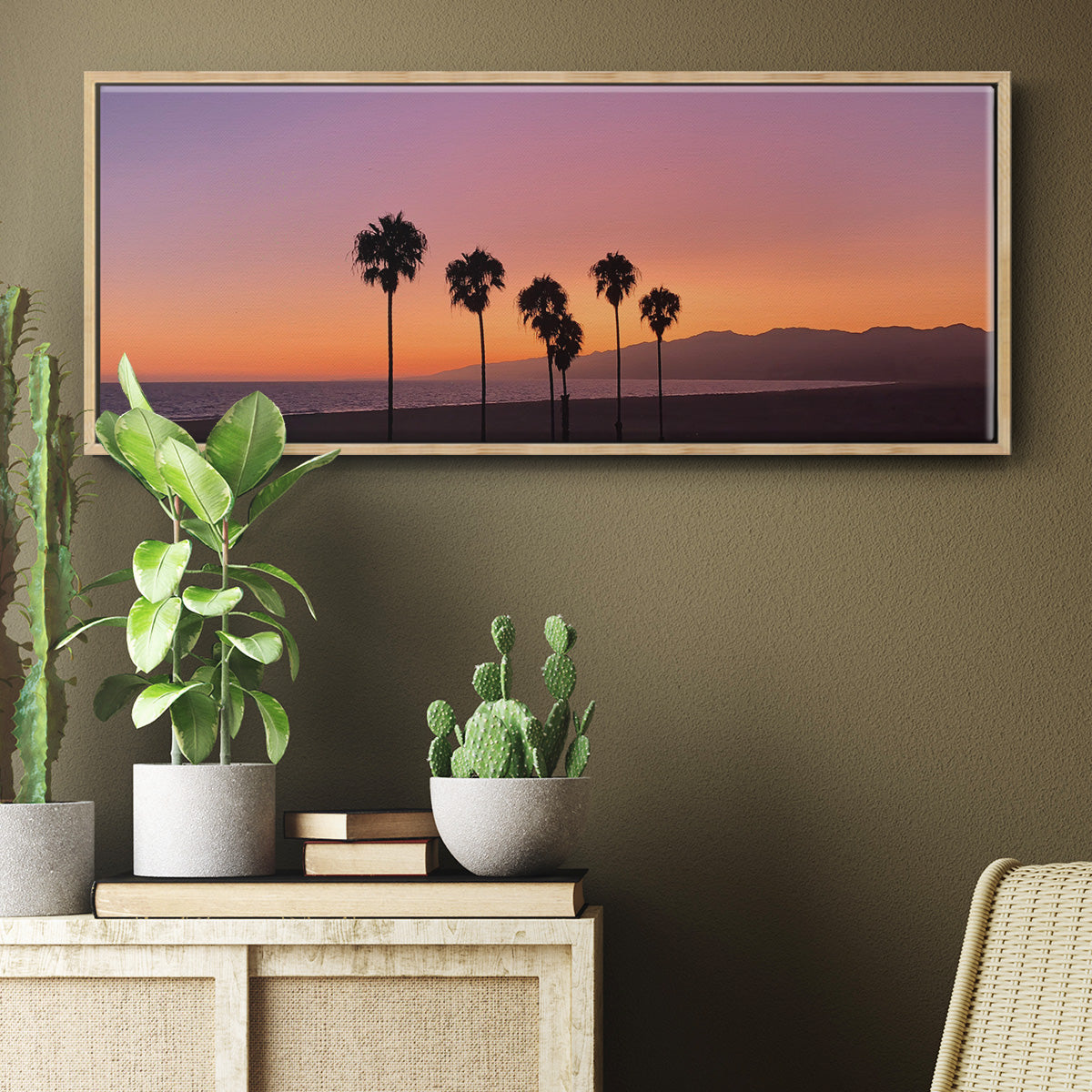 Sunset of Santa Monica - Floater Framed Canvas Print