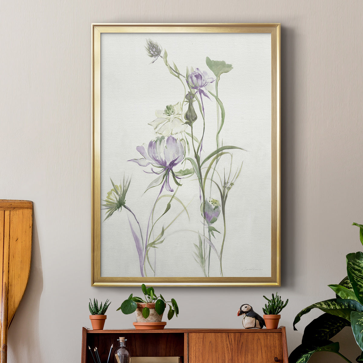 Late Summer Wildflowers II - Modern Framed Canvas Print