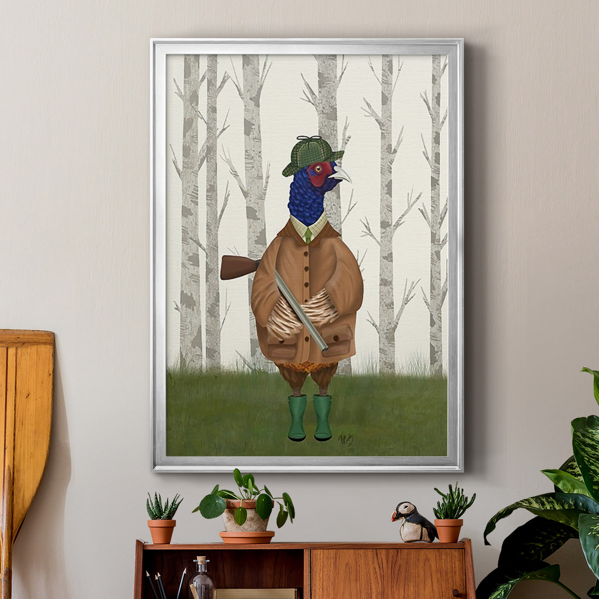 Pheasant Shooting Party 3 - Modern Framed Canvas Print